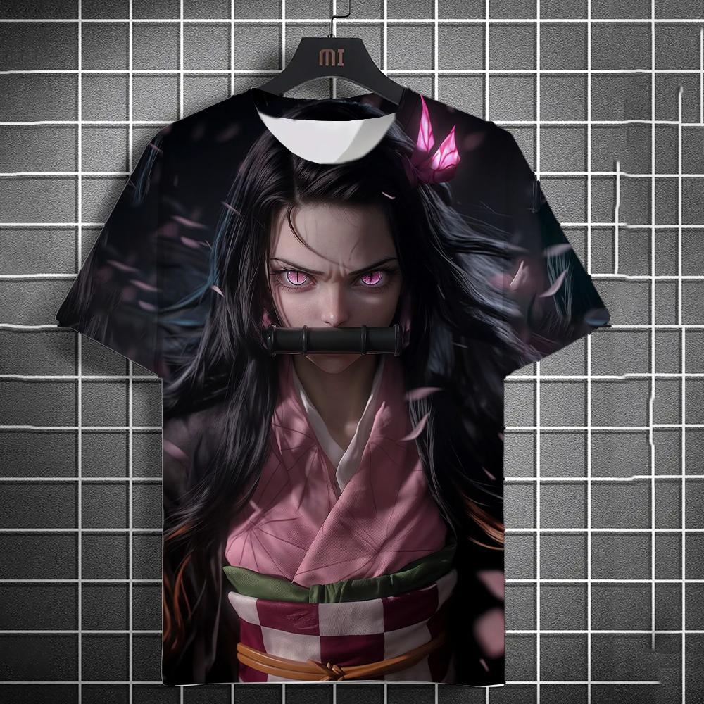 Men's and Womens Summer Fashion High Quality 3d Printing Anime Print T-shirt Casual Polyester Round Neck Casual Short Sleeve
