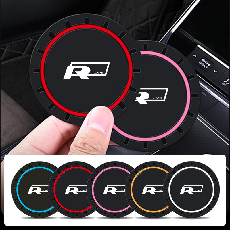 DOG1 2PCS Available in Multiple Colors Silicone material Water Coaster For VW R Tiguan CC Jetta Polo Golf Passat Touareg T-ROC
