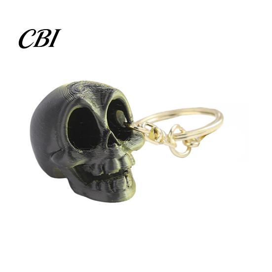 Stable Display Ornaments 3D Printed Cute Skull Keychain, Artistic Tabletop Ornament with Matte Finish, Creative Bag Charm Base Decoration Key Ring for