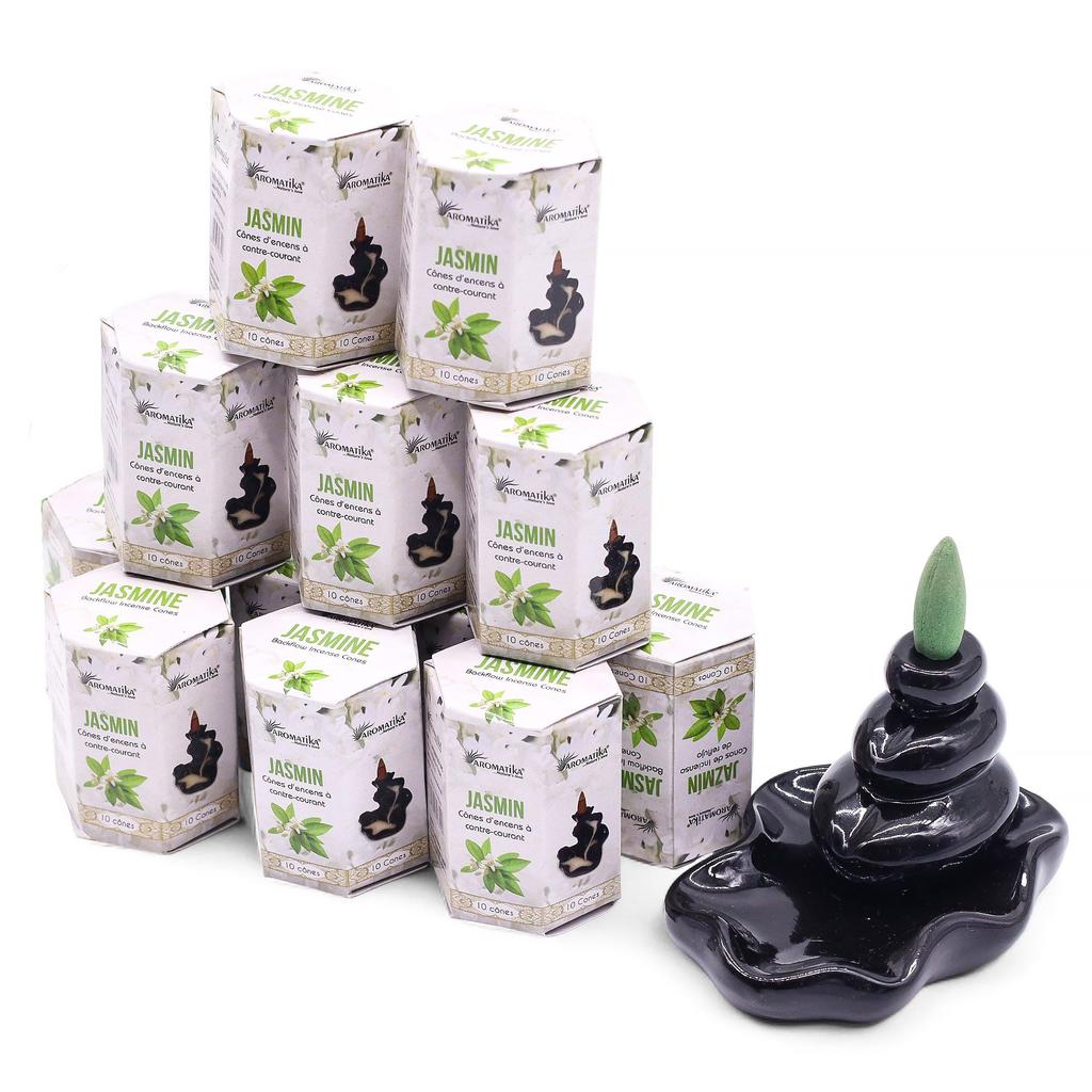 6x Backflow Incense Cones Jasmine 10 Pack