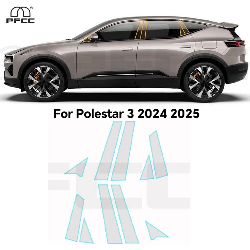 For Polestar 3 2024 2025 Headlight Rearview B C Pillar TPU Protection Film Anti-scratch Cover Resistant Pre-cut PPF Clear Bra