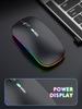 Bezdrátová myš Bluetooth Power Display Svítící nízkošumová ergonomická dobíjecí myš pro domácí kancelářskou hru