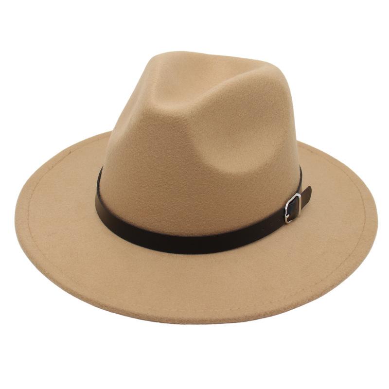 Nostalgiczny Cylinder Kapelusz Jazzowy Studio Klamra do Paska Męska i Damska Kapelusz Filcowy Model Cienia Kapelusz Wełniany Styl Hepburn