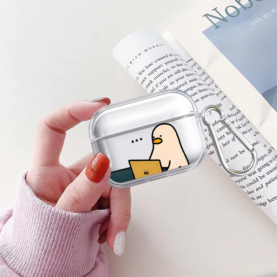 Cute Duck Clear Earphone Cases Cover Case For Airpods 1 Pro2 4 Pro 2 Pro3 3