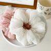 Pleated Texture Pearl Inlaid Large Hair Scrunchies Elegant White Pink Black Elastic Headbands Wedding Guest Hair Decor