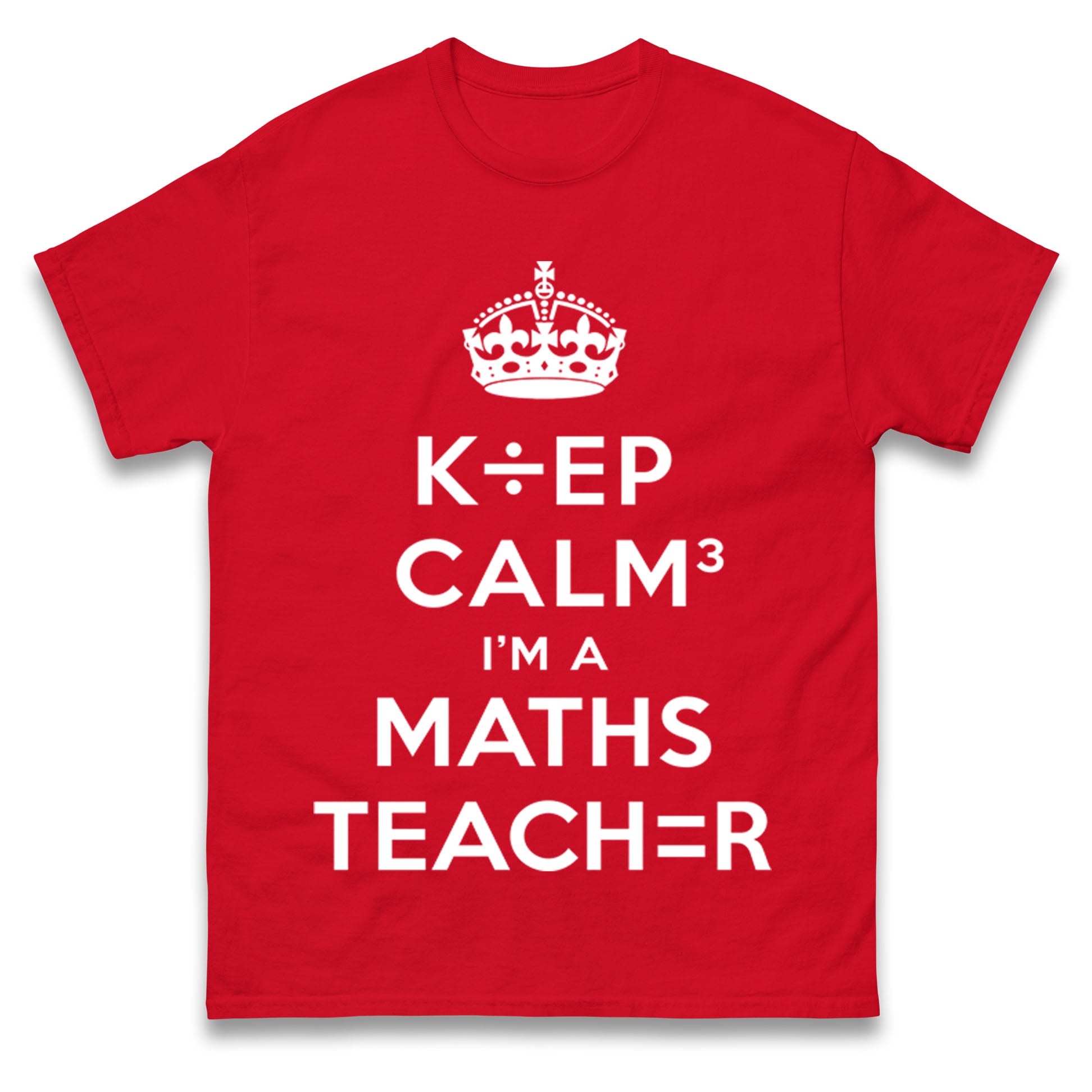 Keep Calm I m Maths Teacher T Shirt Tshirt Mens Womens Unisex Tops Tees S
