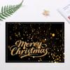 Black and Gold Linen Placemats Christmas Snowman Reindeer Design Print Insulating Placemats Kitchen Tableware Decorative Mats