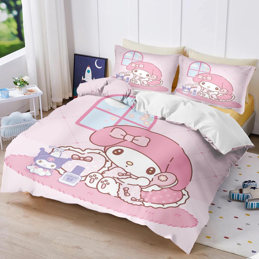 My Melody 3-Piece 1 Quilt Cover One Piece Bedding Set Comforte Luxus Exquisite Birthday Gift Polyester Home Decor