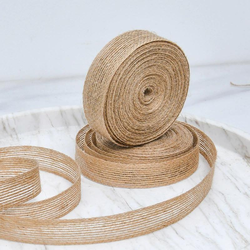 10meters Linen Burlap Fabric Ribbon Macrame Craft Linen Webbing for Wedding Decoration Gifts Box Bouquet Bow Packaging Stuff
