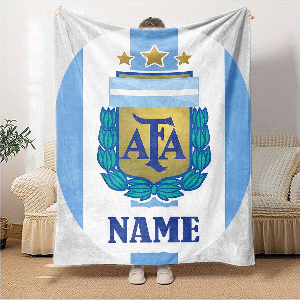 Custom Name Lion Crest Badge blanket for Couch & Bed, Plush Cozy Fuzzy Blanket Super Soft & Warm Blankets for Fall and Winter. 0908283
