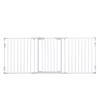 Self-Closing Dog Gate with Locking System, Metal and Plastic, 180x74.5 Cm, White