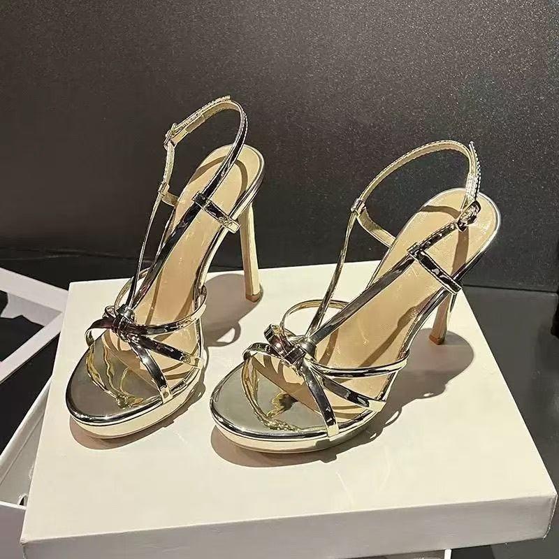 2026 Nieuwe Zomer Open Teen Niet-Vermoeiende Voeten Sandalen Dames Platform Enkele Band Stiletto Hakken