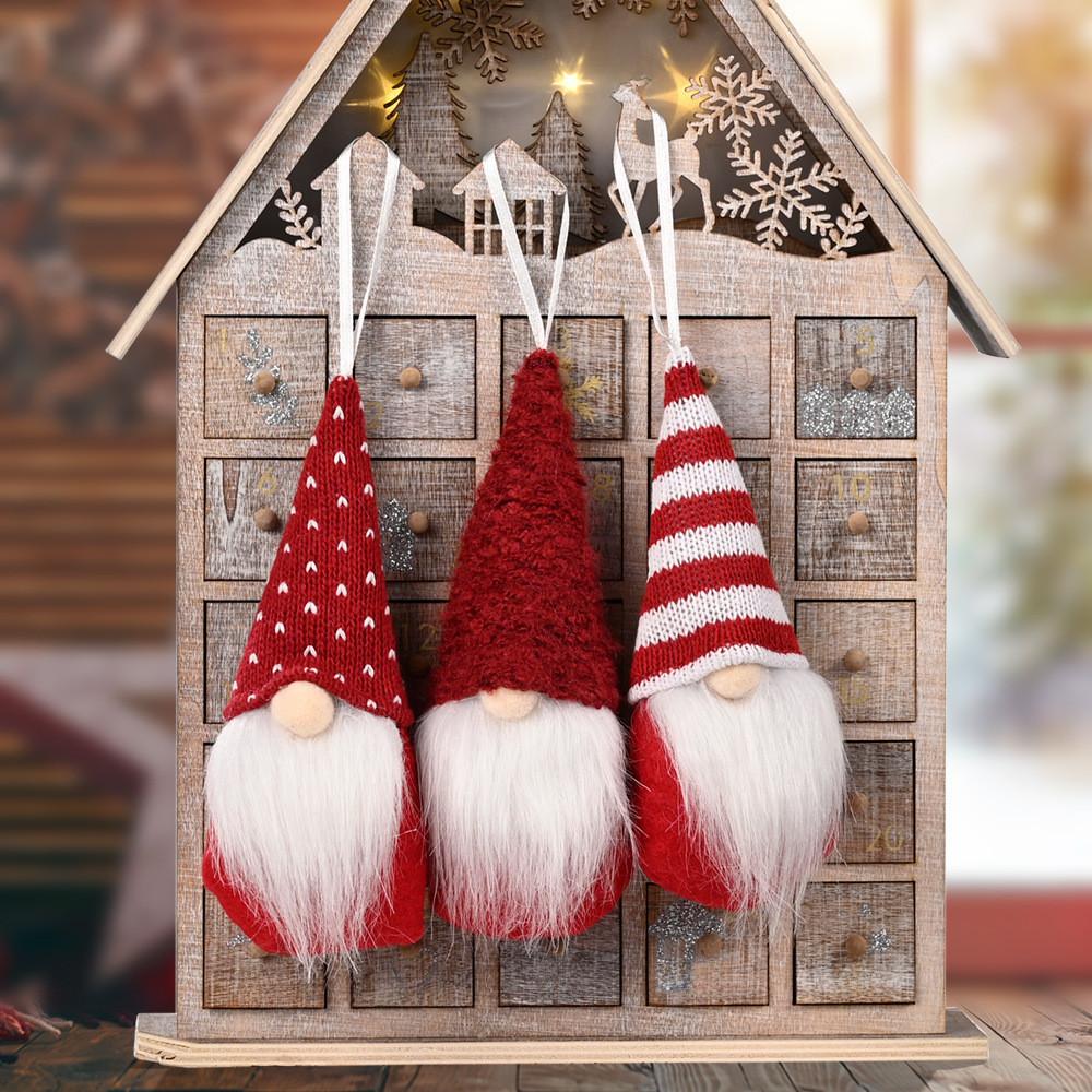 Handmade Charming Knitted Doll Hangings For Holiday Decorations Set Of Styles Three