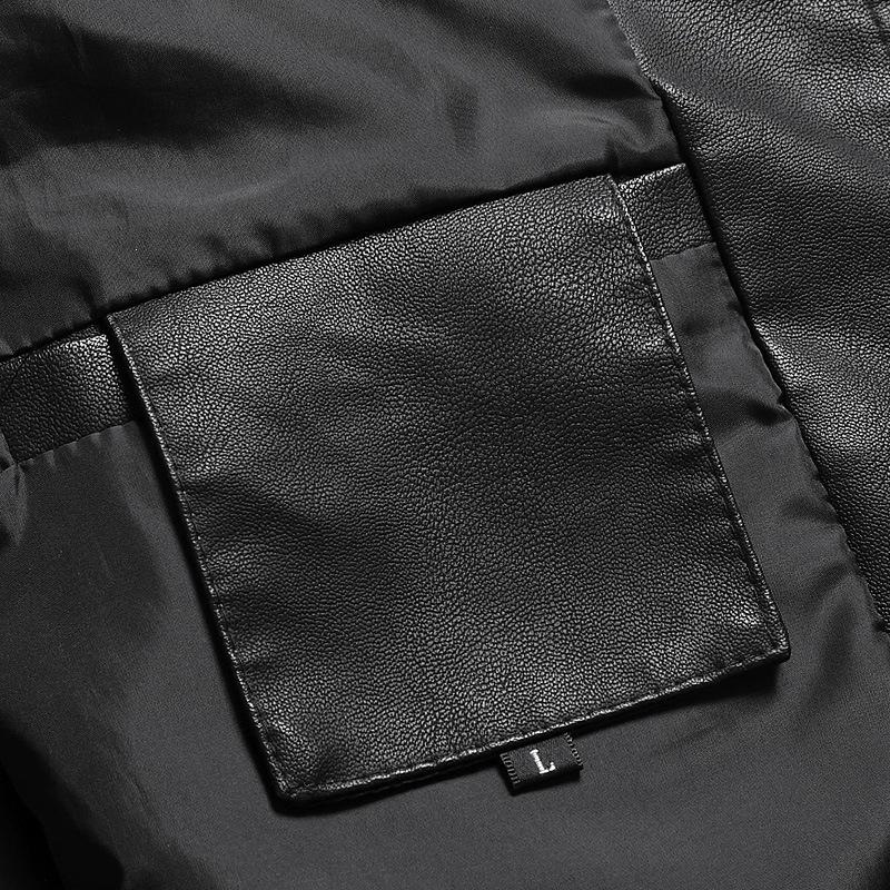 Men's PU leather jacket new top leather jacket locomotive leather jacket men's spring and autumn trend stand-up collar