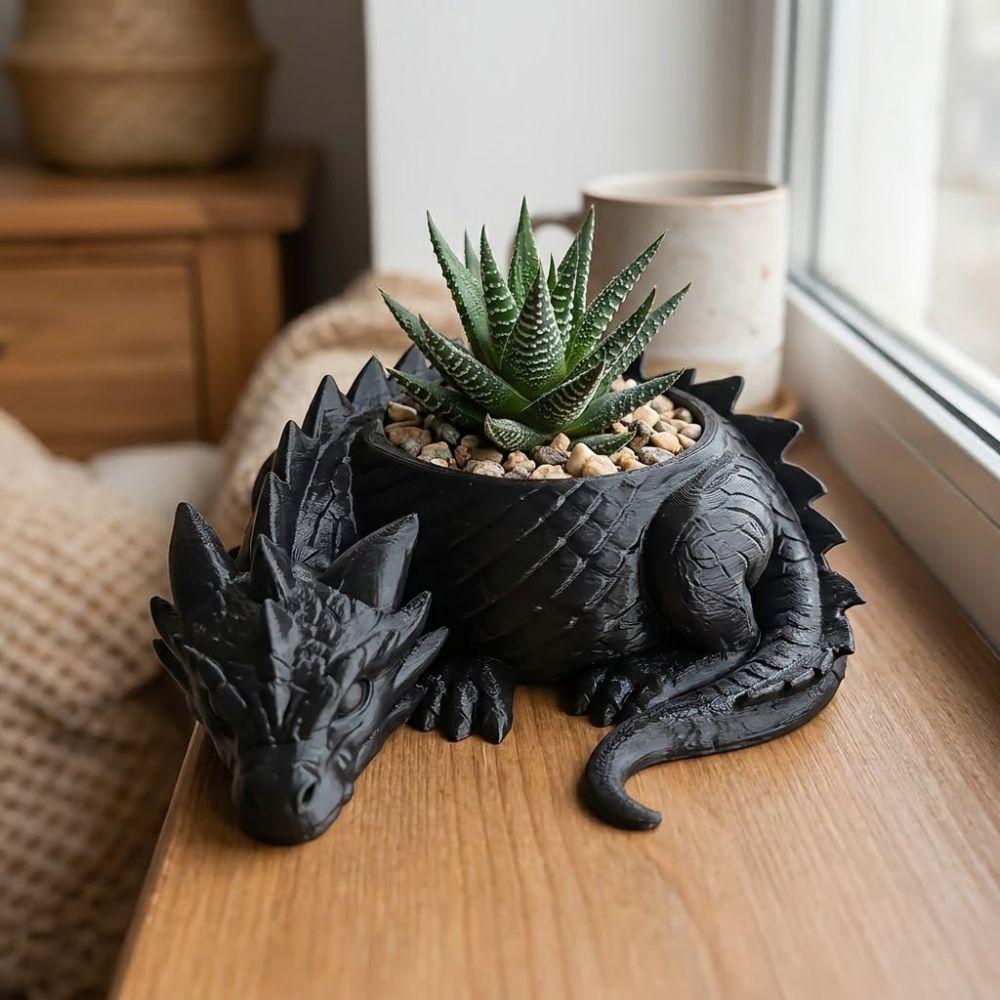 Plastic Draakvormige Plantenpot 3D Geprinte Sieraden Opbergbakje voor Bureau Decoratie