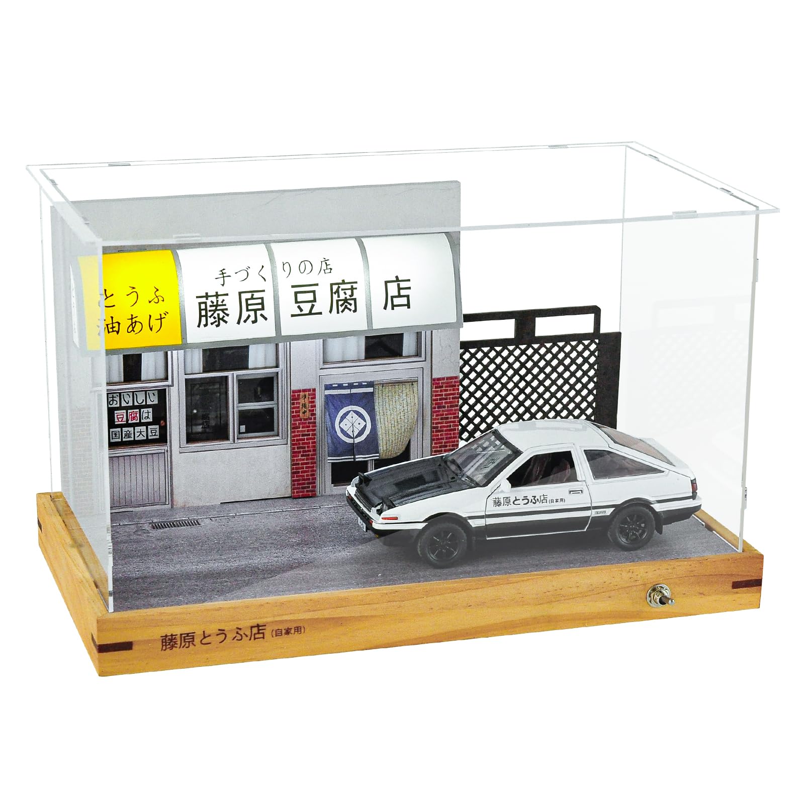 

cxiuiui Fujiwara Tofu Shop Scene Model Building Collection Display Case with Transparent Acrylic Cover Collection Case Birthday Present Assembly