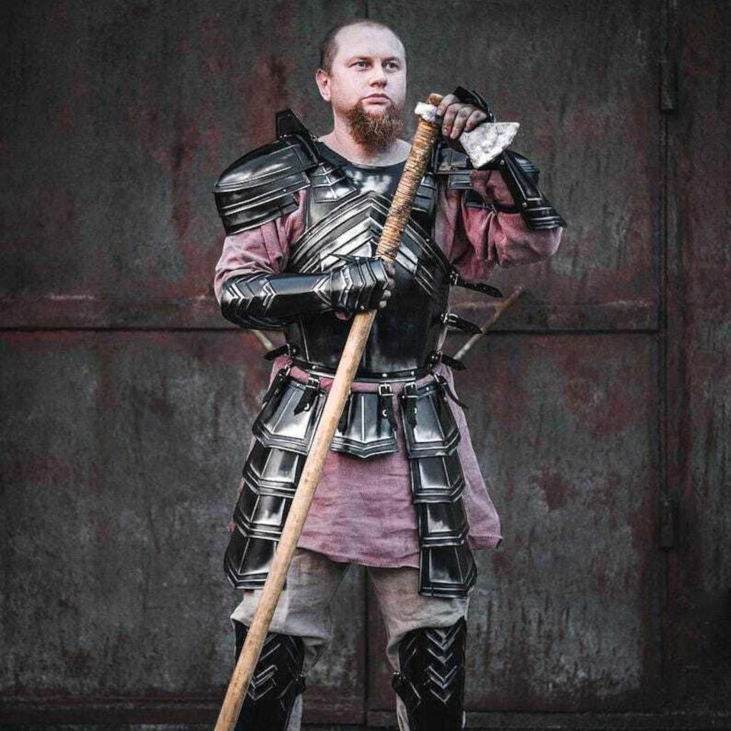 Dwarven Full Set - LARP ARMOR - CuirassPair of Bracers Leg Greaves Shoulders -