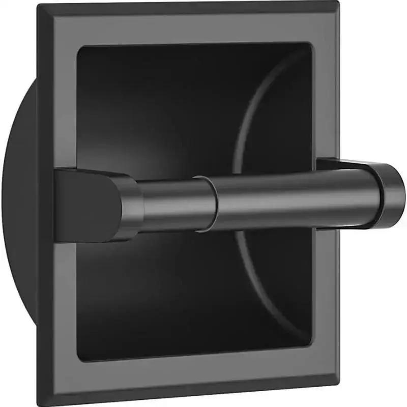 2025 New Toilet Paper Holder with Mounting Bracket Bathroom Wall Mount  Black Metal Toilet Paper Holder Recessed