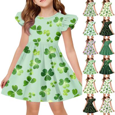 Girls' Summer Princess Dress - A-Line T-Shirt Dress St. Patrick's Day