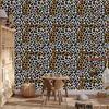 Animal Skin Wallpaper Gray and Ochre for Living Room and Bedroom 50x1000