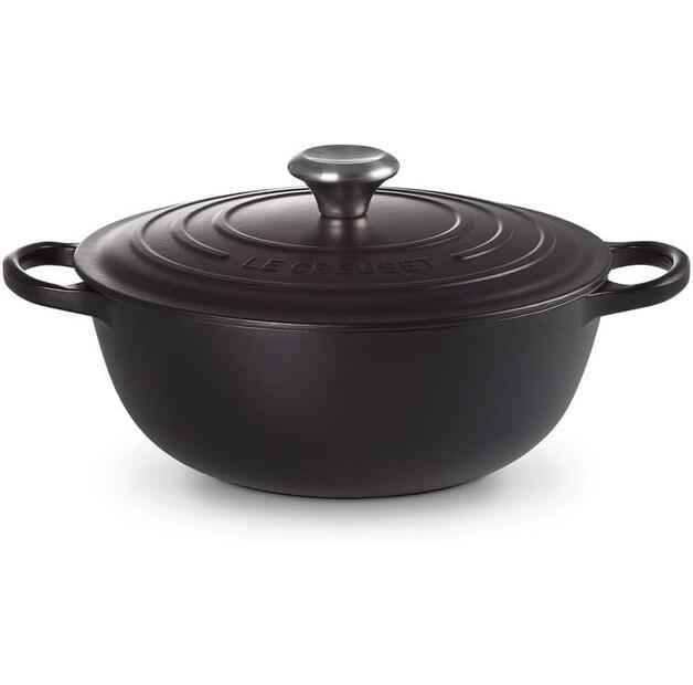 Cast Iron Casserole Le Creuset Signature La Marmite Family Pot 26 Cm Black Glossy 4.1 L (21114260000430)