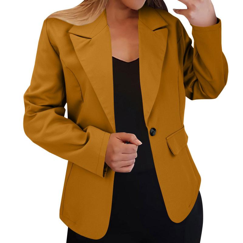 Autumn Long-sleeved Solid Color Cardigan Small Blazer Women's Fashion Versatile