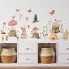 Cartoon Little Rabbit Tree Stump Forest Bedroom Living Room Home Wall Background Decorative Wall Stickers