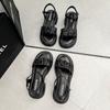 Fashion 2025 Summer New Women's Sandals Bow Thick Bottom Sand Dragons Roman Shoes Wind Matching Dresses Outer Wear Women's