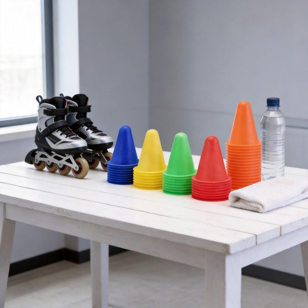 Roller Skating Lane Markers, Soft Plastic Bright Color Skating Markers For Indoor & Outdoor Skating Rinks