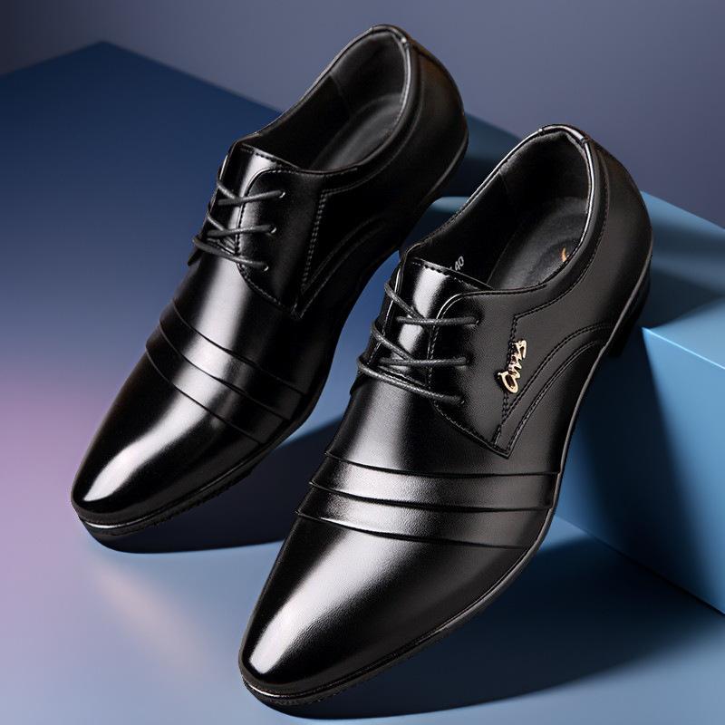 2024 autumn new leather shoes men's large size business dress one pedal British pointed office shoes men