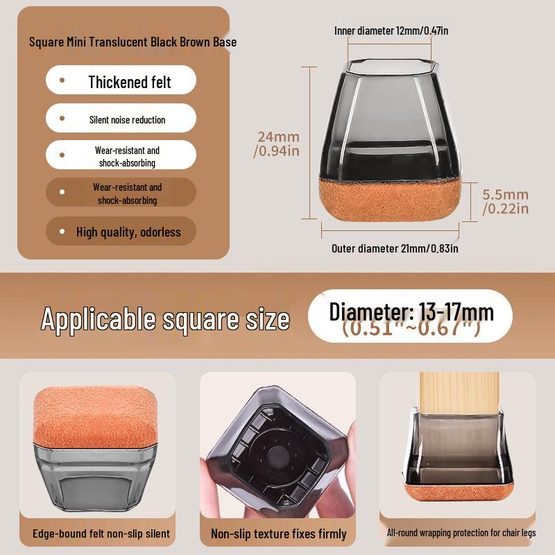 Reinforced Non-Slip Silent Chair and Table Leg Covers with Wear-Resistant Foot Pads