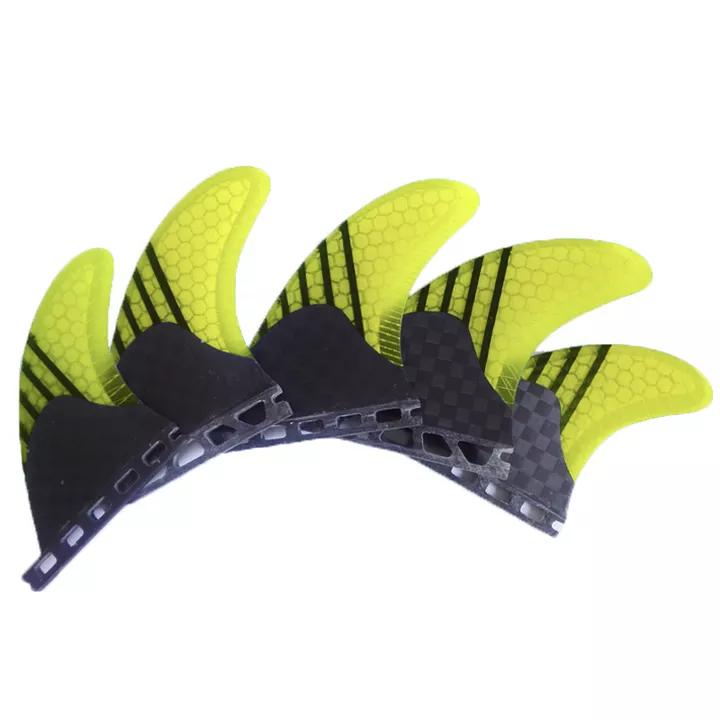 Best Seller Honeycomb 5PCS/Set Surfboard Fins Fiberglass Single Tab Fins Carbon Surf Fins Surfboards