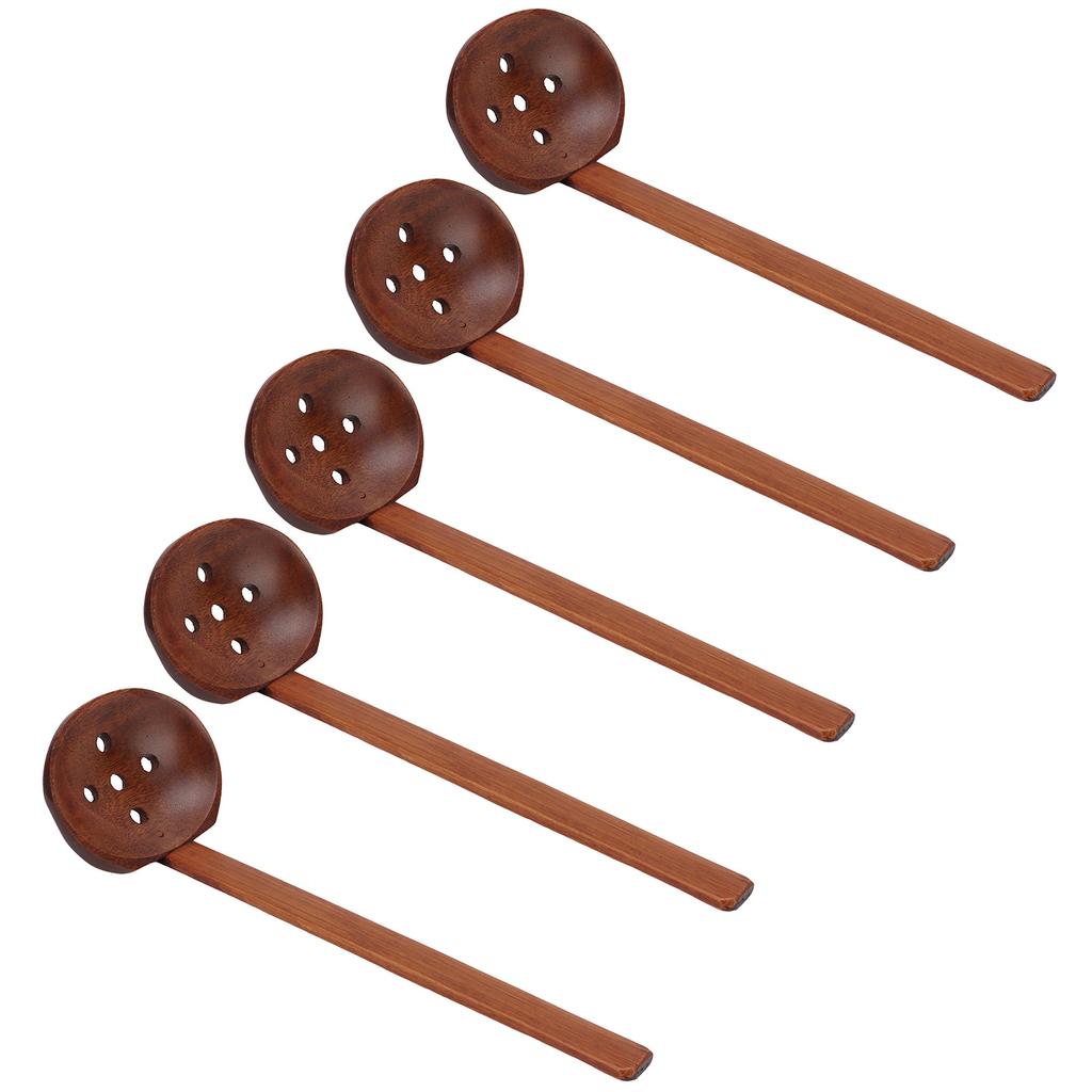 5Pcs Wooden Spoons Sturdy Handle Hand Polished Smoother Light Weight Japanese Tortoise Spoon for Restaurant Gifts