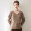 Women's 100% Pure Cashmere V-Neck Long Sleeve Pullover Sweater for Spring and Autumn.