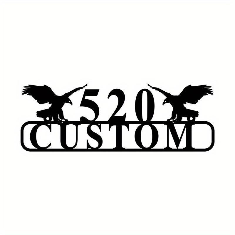 Majestic Custom Eagle House Number - Metal Address Plaque or Street Sign Showcasing Power & Grace of the Eagle. Decorative Sign