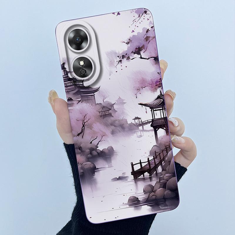 For OPPO A17 A17K 2022 CPH2477 Case Back Cover Cute Panda Sweet Girls Soft Silicone TPU Phone Case Shockproof Protective Casing