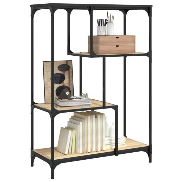 VidaXL Bookcase Sonoma Oak 81x36x115 Cm Engineered Wood and Steel 835405