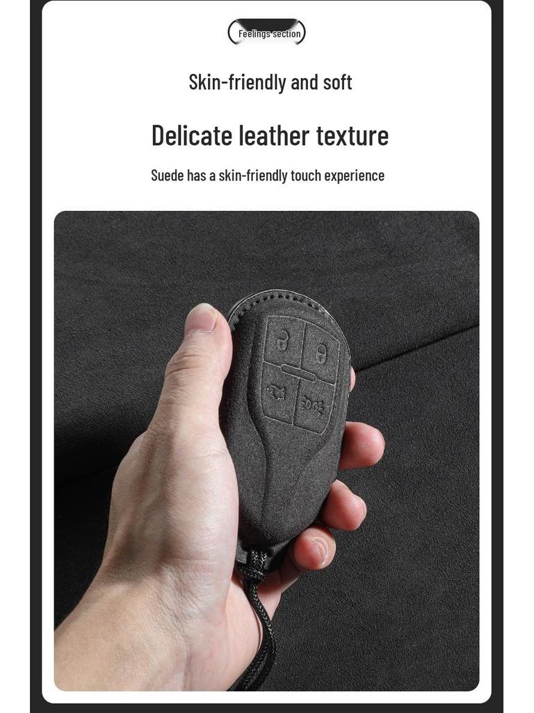 Alcantara Suede 3D Key Bag for Maserati Ghibli/LevanteGT