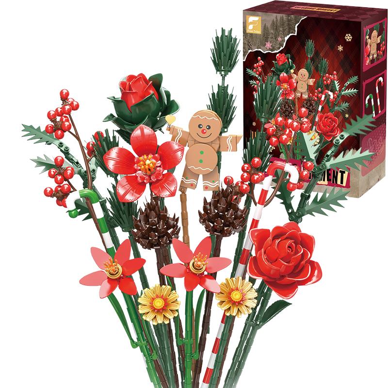 Non-Toxic 1009Pcs Sunflower Building Blocks Flower Bouquet Vase Model Bricks Set Idea Home Decoration Kids Educational Toys Holiday Gifts