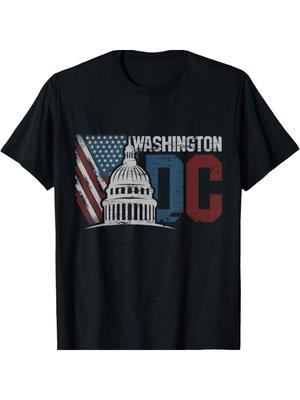 Washington DC Capitol Hill Amerikaanse Vlag Souvenir Ontwerp T-shirt