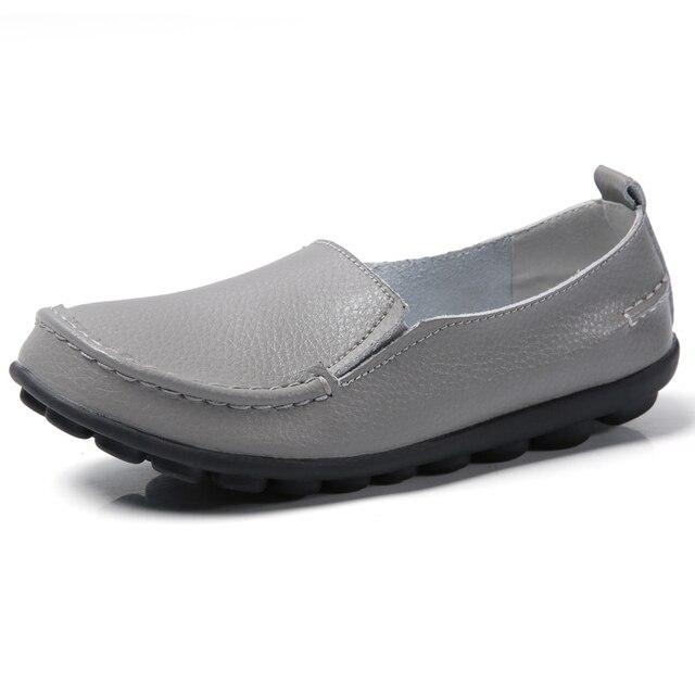 Women Flat Shoes Woman Soft Casual Shoes Leather Flats Ladies Shoes Femme Slip On Loafers Plus Size
