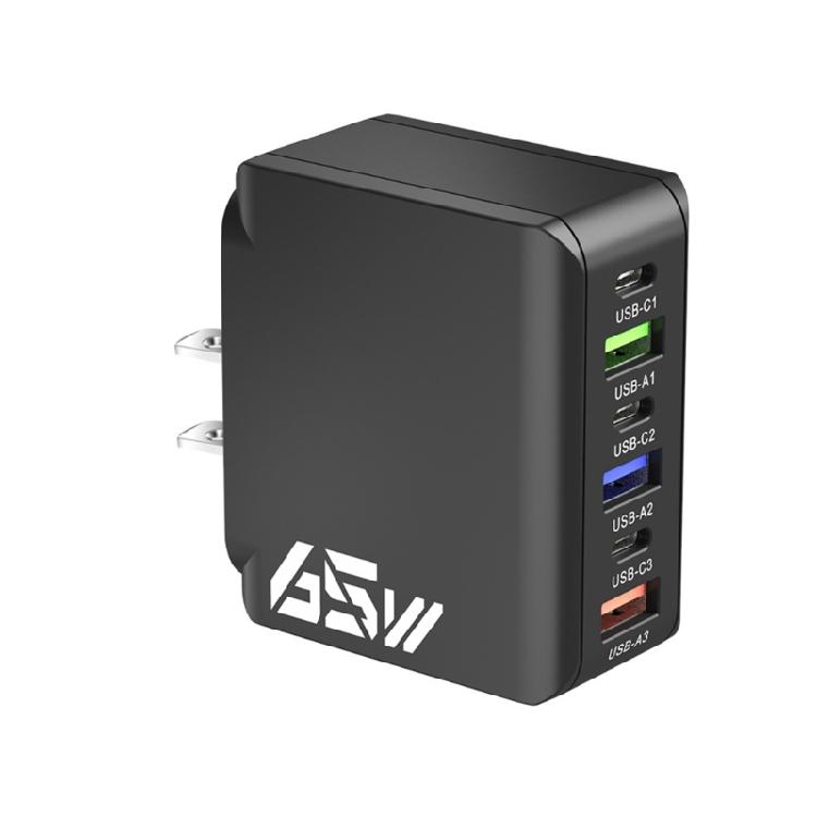 6 Port USB Charging Block 65W with Dynamic Power Allocation Charging Station ABS Texture Suitable for Various Devices