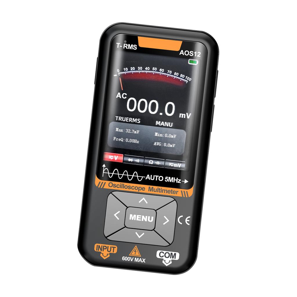 2 in 1 Handheld Oscilloscope & Multimeter, 5MHz Bandwidth, 48MSa s Sampling Rate, 3.2  Color TFT Screen, True RMS,