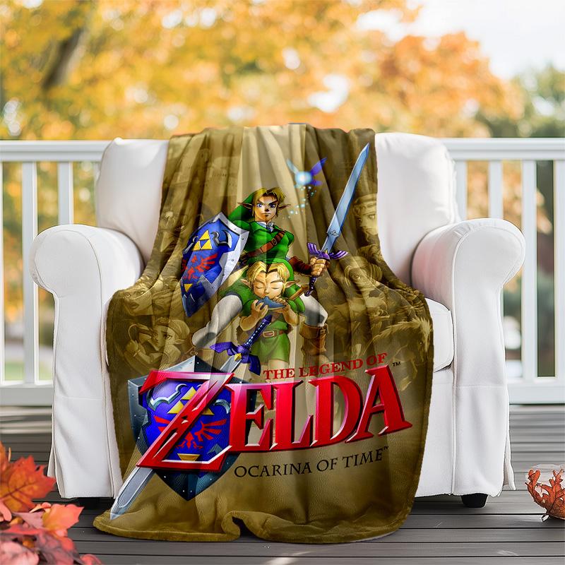 1pc Game Zelda Theme Blanket - Digital Print, Polyester, Cozy for All Seasons, Perfect for Outdoor, and Travel
