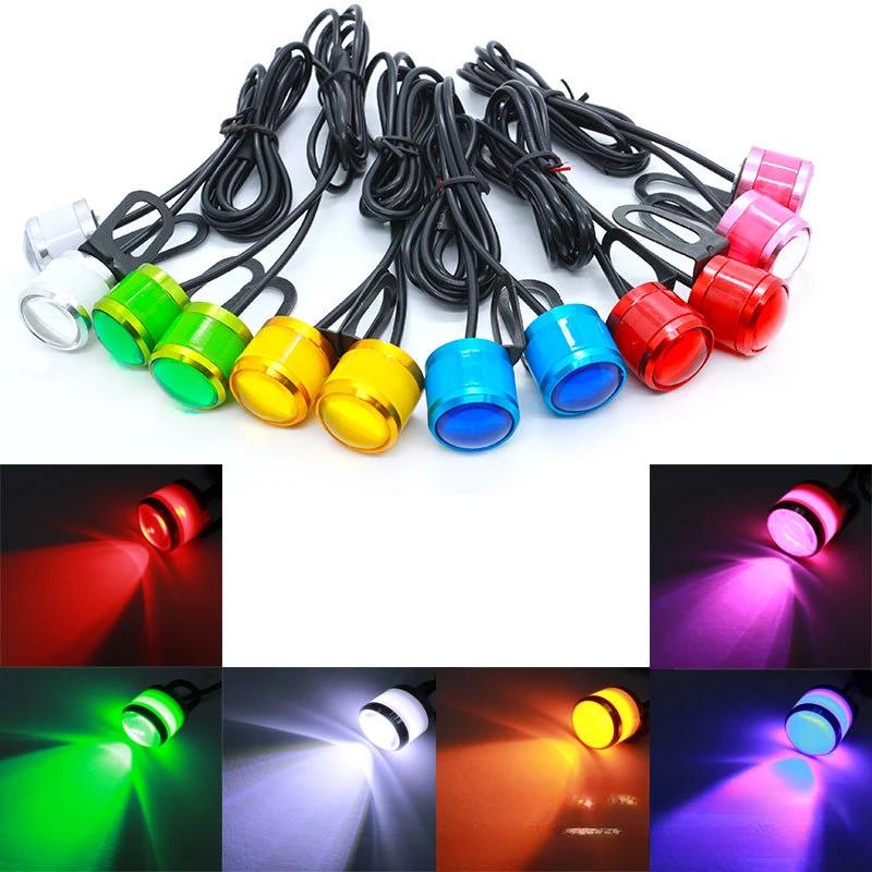 1Pcs Motorcycle Led Hawkeye Lights LED Grille Signal Lights 23mm Led Eagle Eye Lamp Daytime Running Light for Car