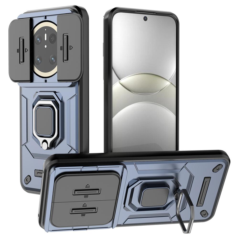 For Huawei Mate 70 Case PC+TPU Kickstand Phone Protector with Lens Cover