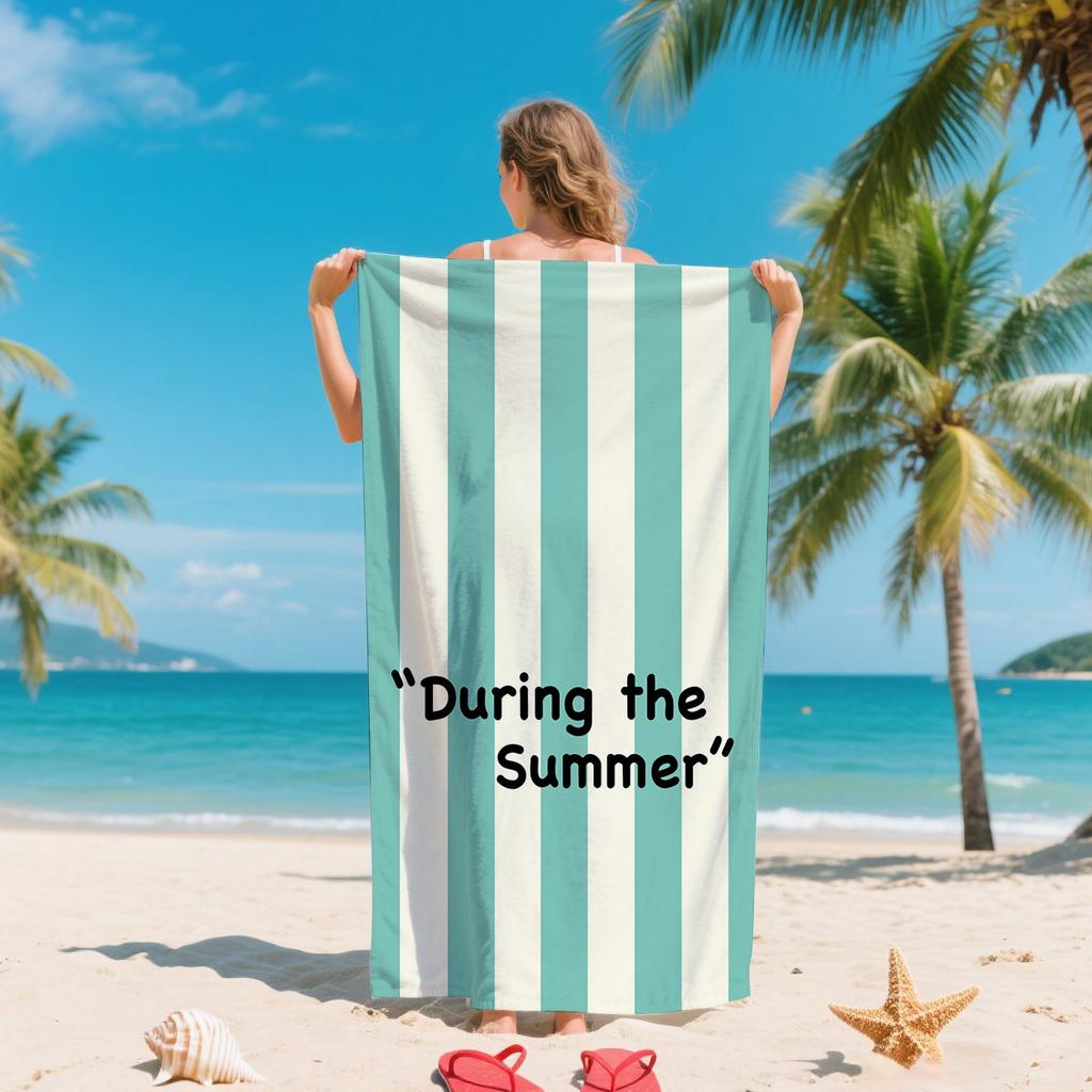 Vintage Summer Striped Beach Towel Ultra Soft Absorbent Microfiber Towel for Men Women Beach Pool Gym Camping Travel Daily Use
