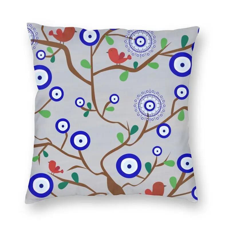Turkish Evil Eye Cushion CoverPrint Mediterranean Amulet Throw Pillow for Sofa  Case Home Decor Decorative