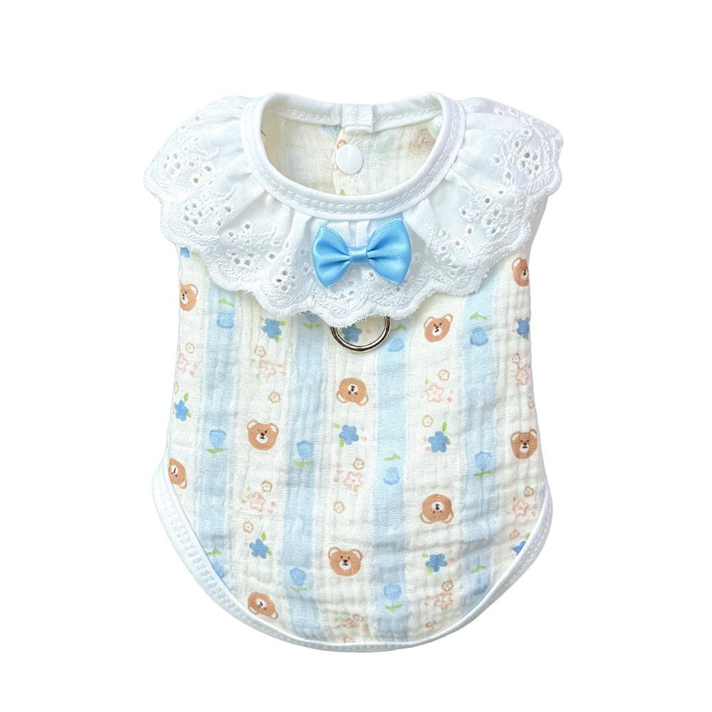 

Bowknot Puppy Lace Vest Spring Summer Cat Cake Skirt Cute Kitten T-shirts Cat XS синий