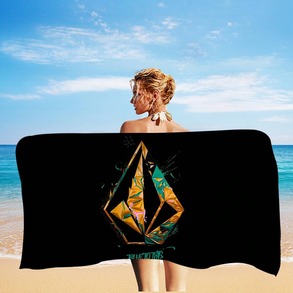 V-Volcoms LOGO Beach Towel Colorful Bath Towels for Girl Microfiber Quick Dry Sand Free Beach Yoga Spa Gym Pool